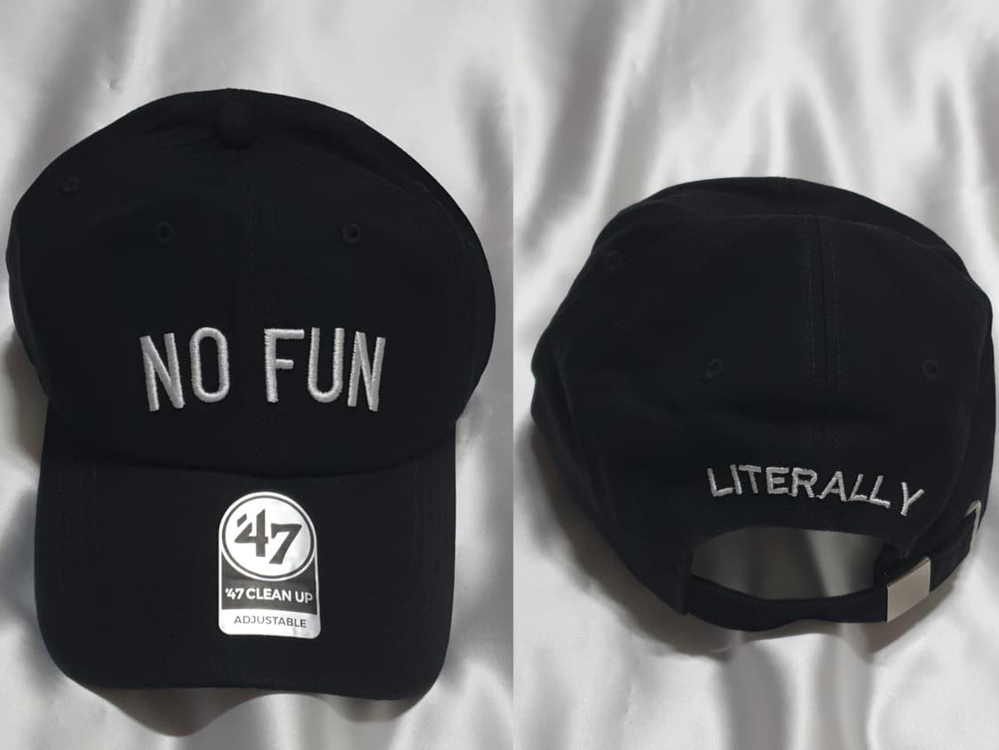 블랙 레터링 no fun 로고 볼캡 모자 상품이미지3