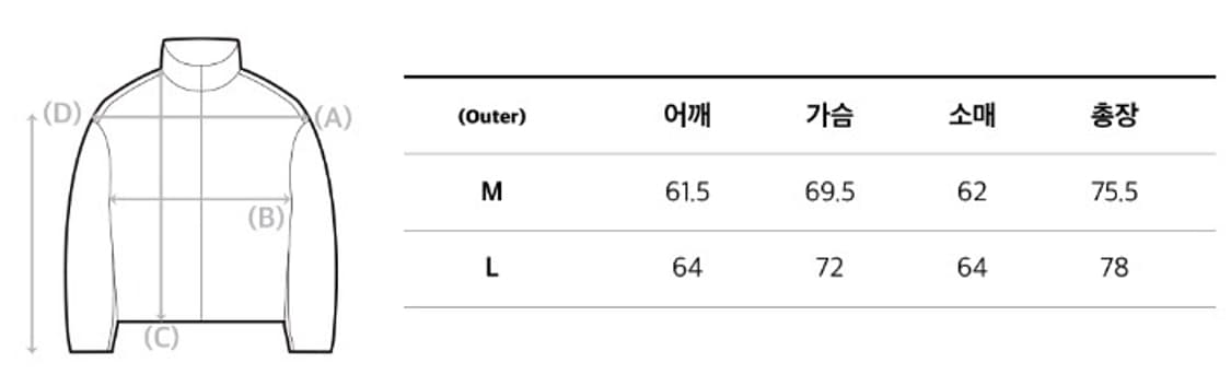 코드그라피 숏패딩 L 상품이미지3