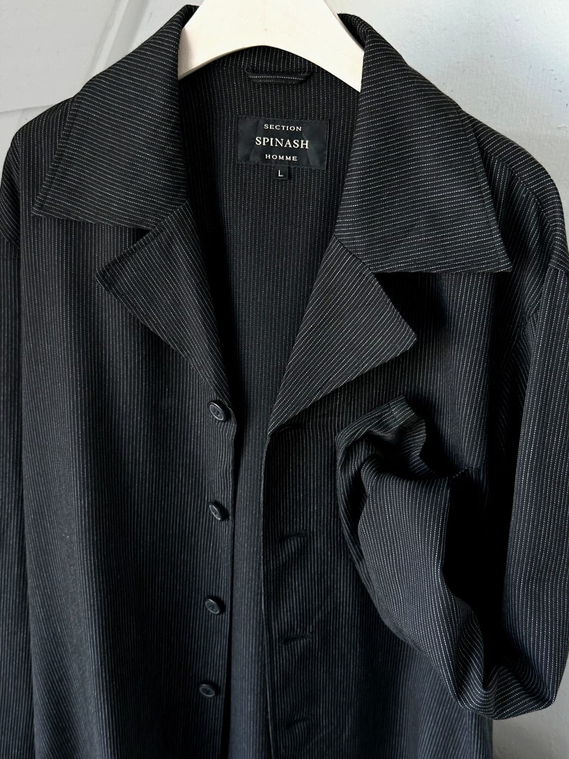 Pinstripe design collar L/S shirt 상품이미지5