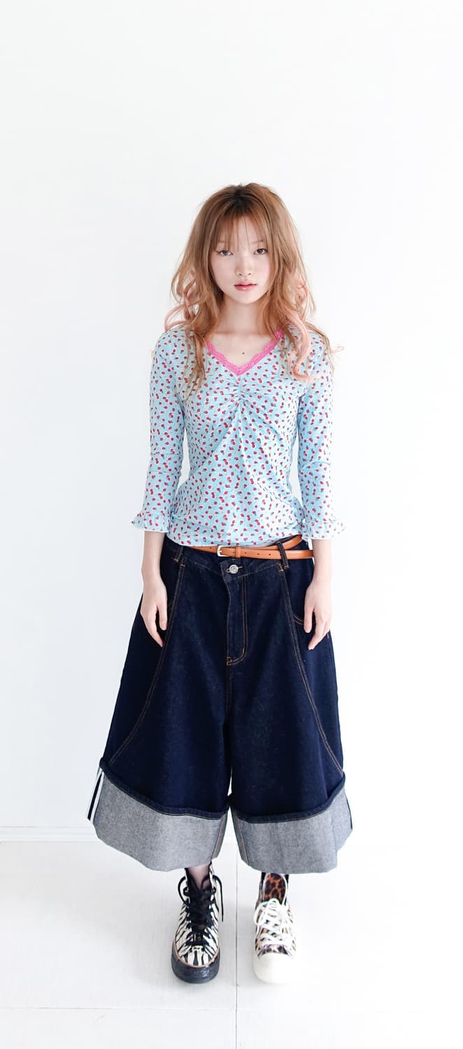 샵페어리 little strawberry lace top (mint) 상품이미지1
