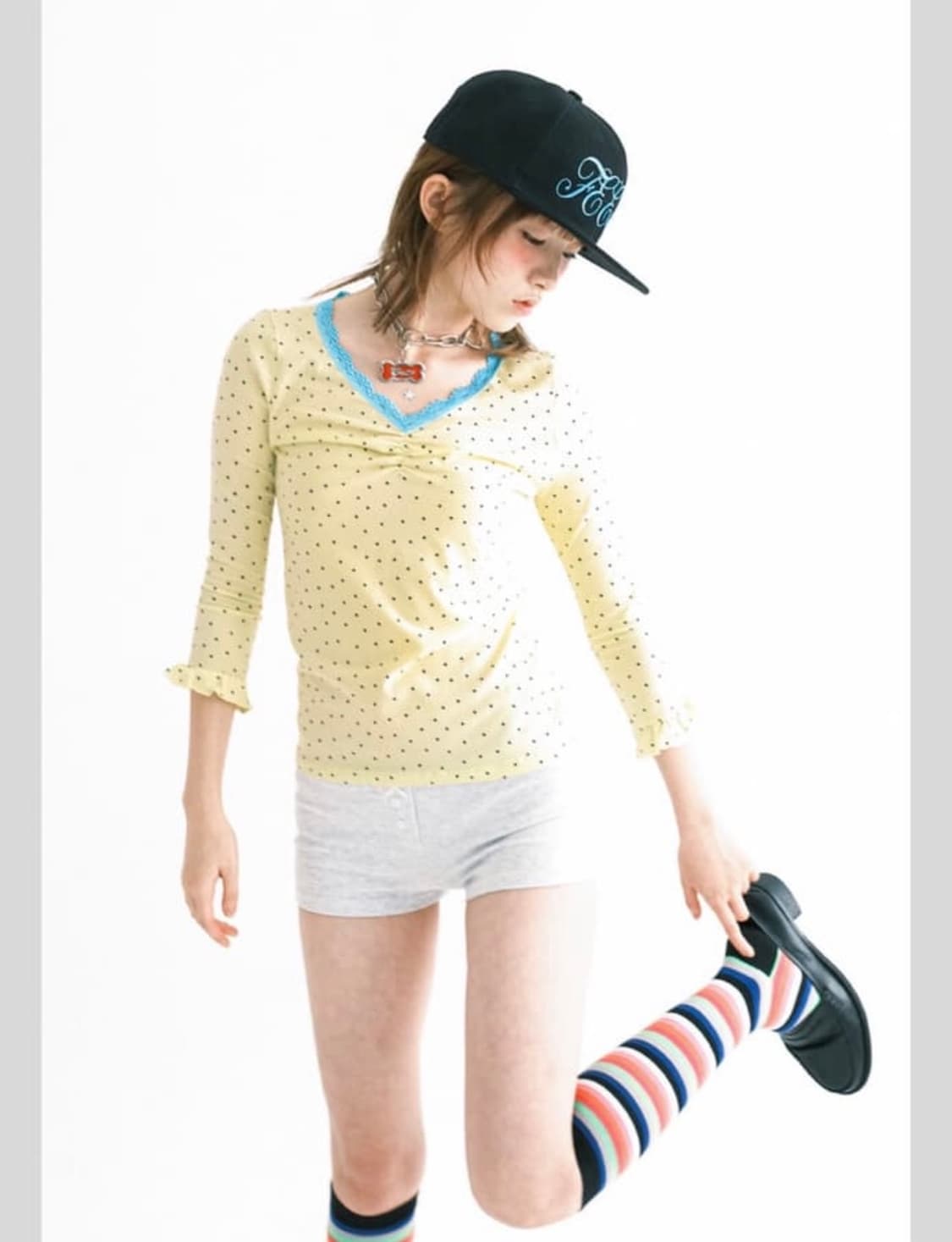 택o)새상품 샵페어리 레몬 레이스탑 티셔츠 상품이미지1