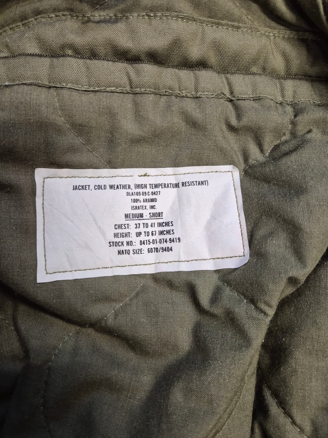 80s us army cvc 아라미드 탱커 자켓 데드스탁 상품이미지6