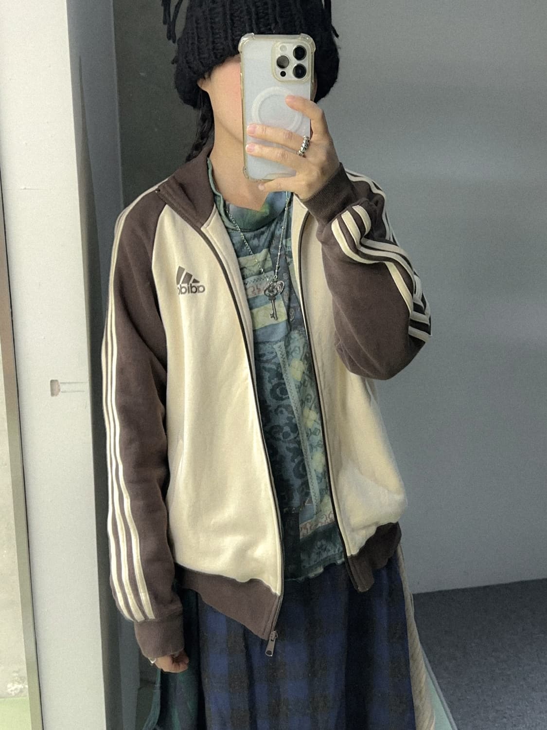 green vintage printed top 상품이미지4