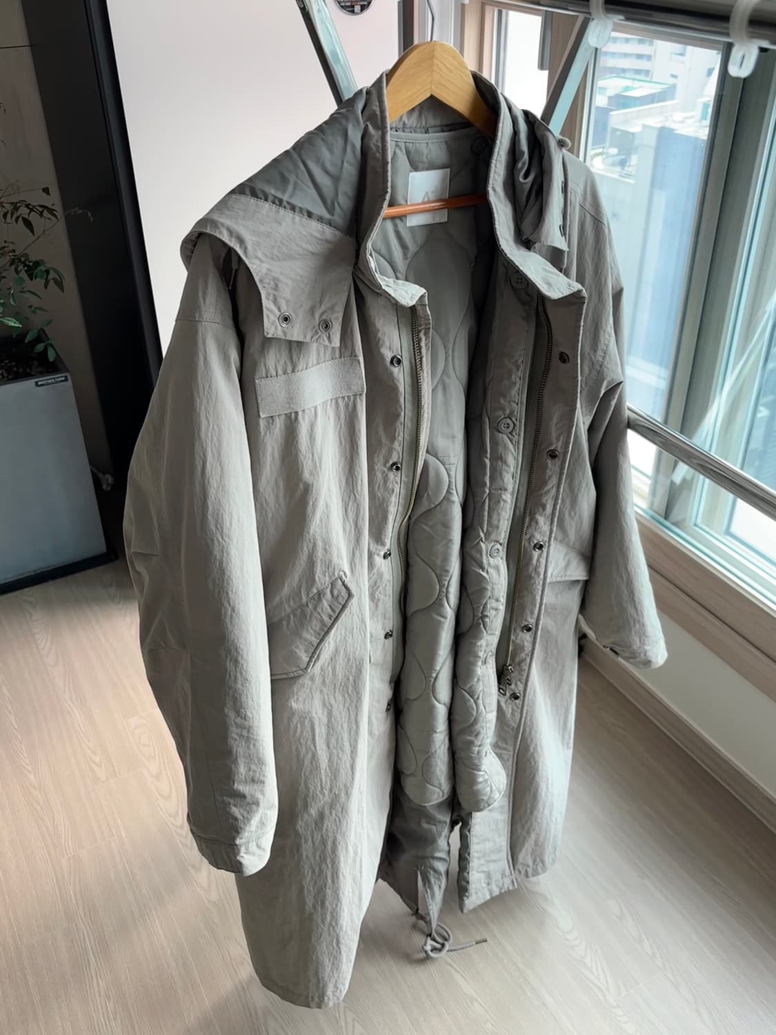 [로컬맨션] 오버사이즈 3way 사파리 후드 점퍼 (야상) 상품이미지4