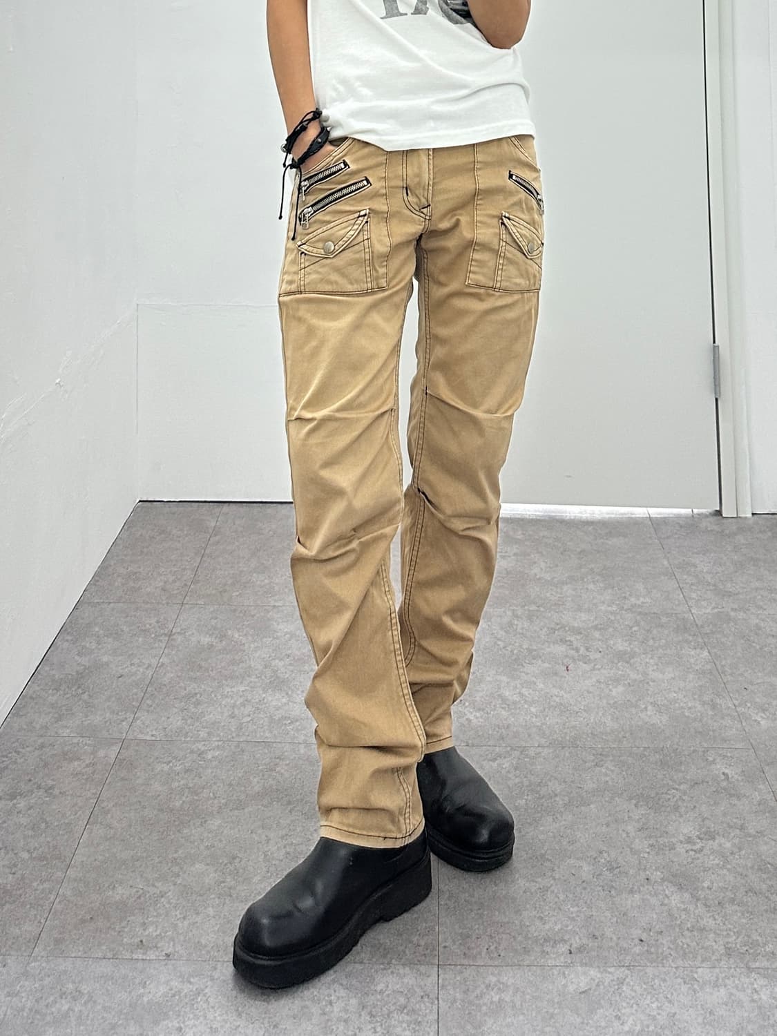 LEE zipper point back detail moto pants 상품이미지3