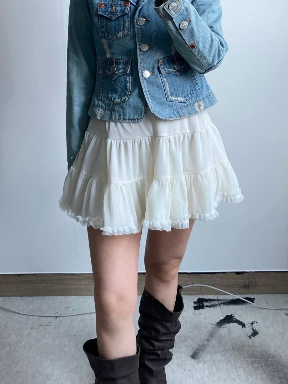 빈티지 프릴 캉캉 스커트 상품이미지1