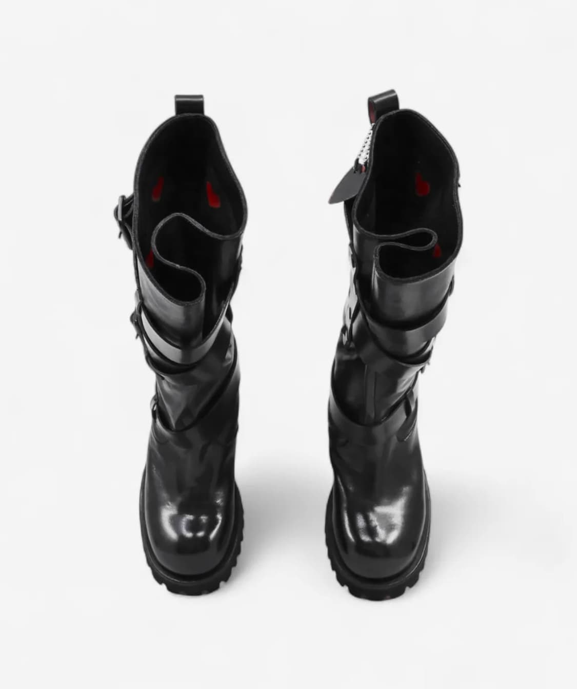 나야와시 x 야세 벨티드 홀스하이드 부츠 블랙 상품이미지4