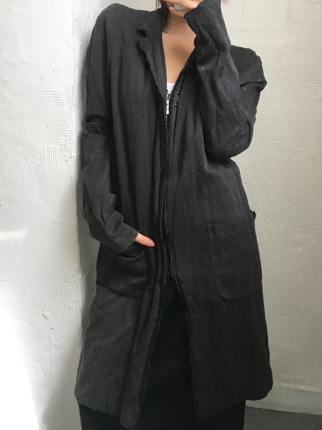 wjk 다크블랙 체스트 코트 상품이미지1