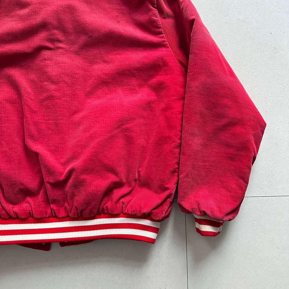 70s USA Birdie 코듀로이 바시티 자켓 레드 L 상품이미지9