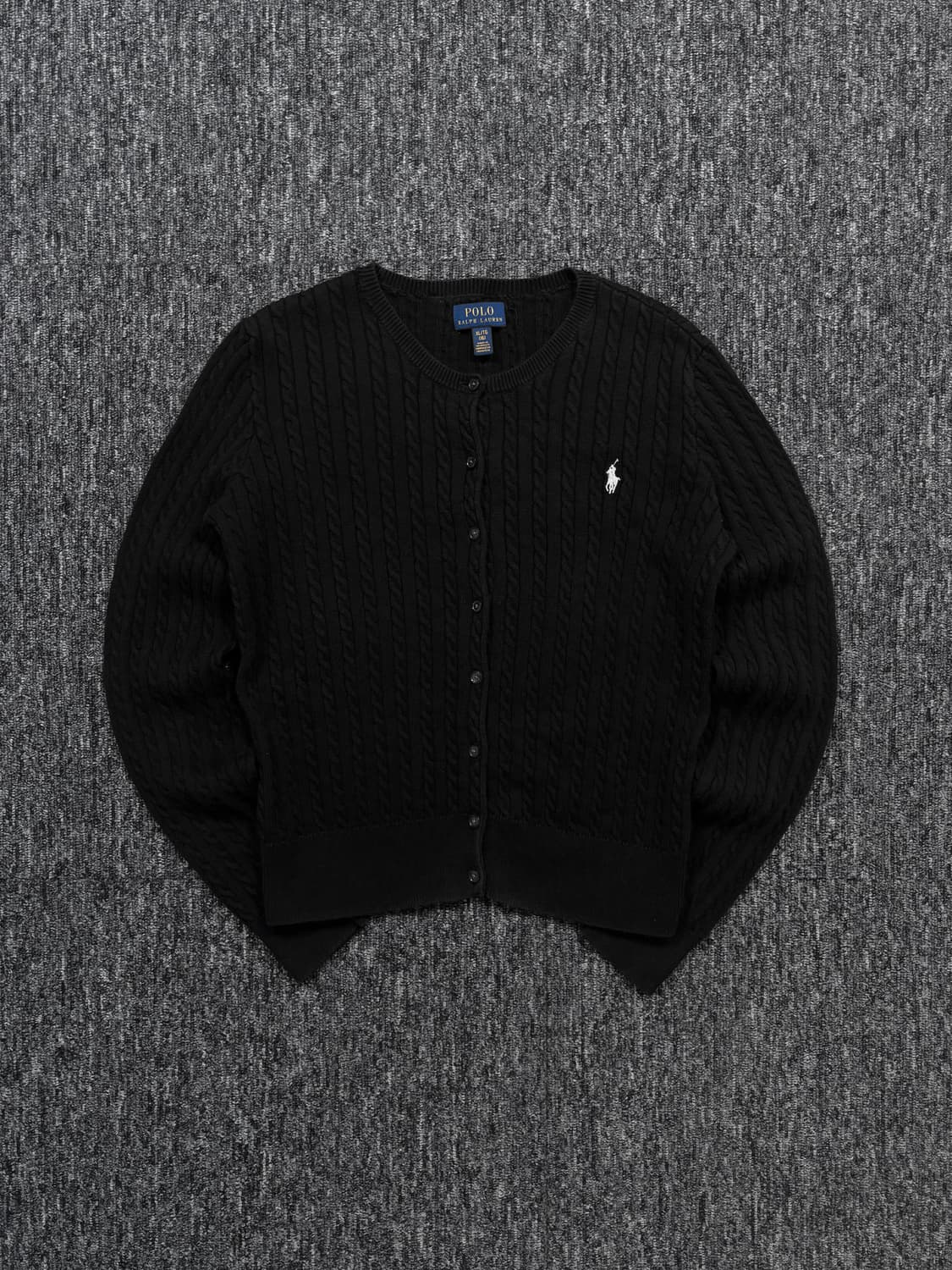 폴로 블랙 꽈배기 니트 가디건 상품이미지4