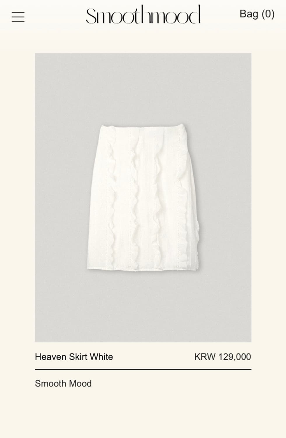 스무드무드 Heaven Skirt White 러플 미디 스커트 상품이미지2