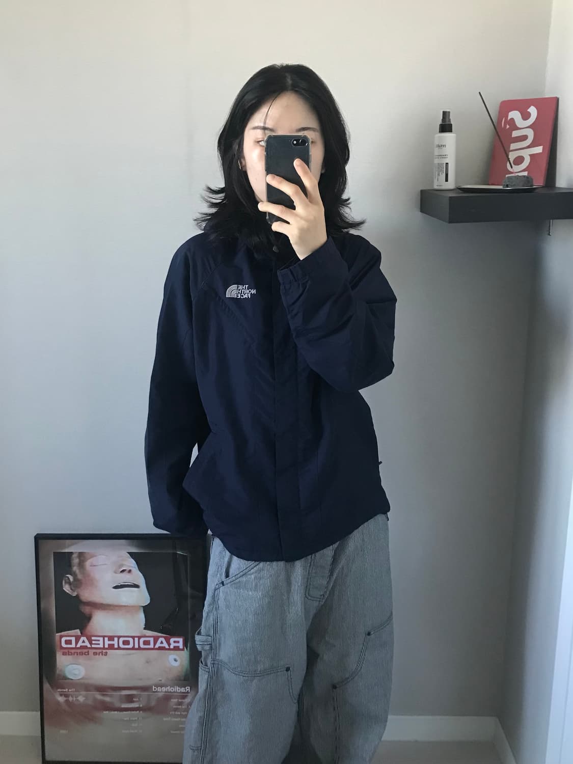 노스페이스 원드 로고 네이비 바람막이 자켓 상품이미지5