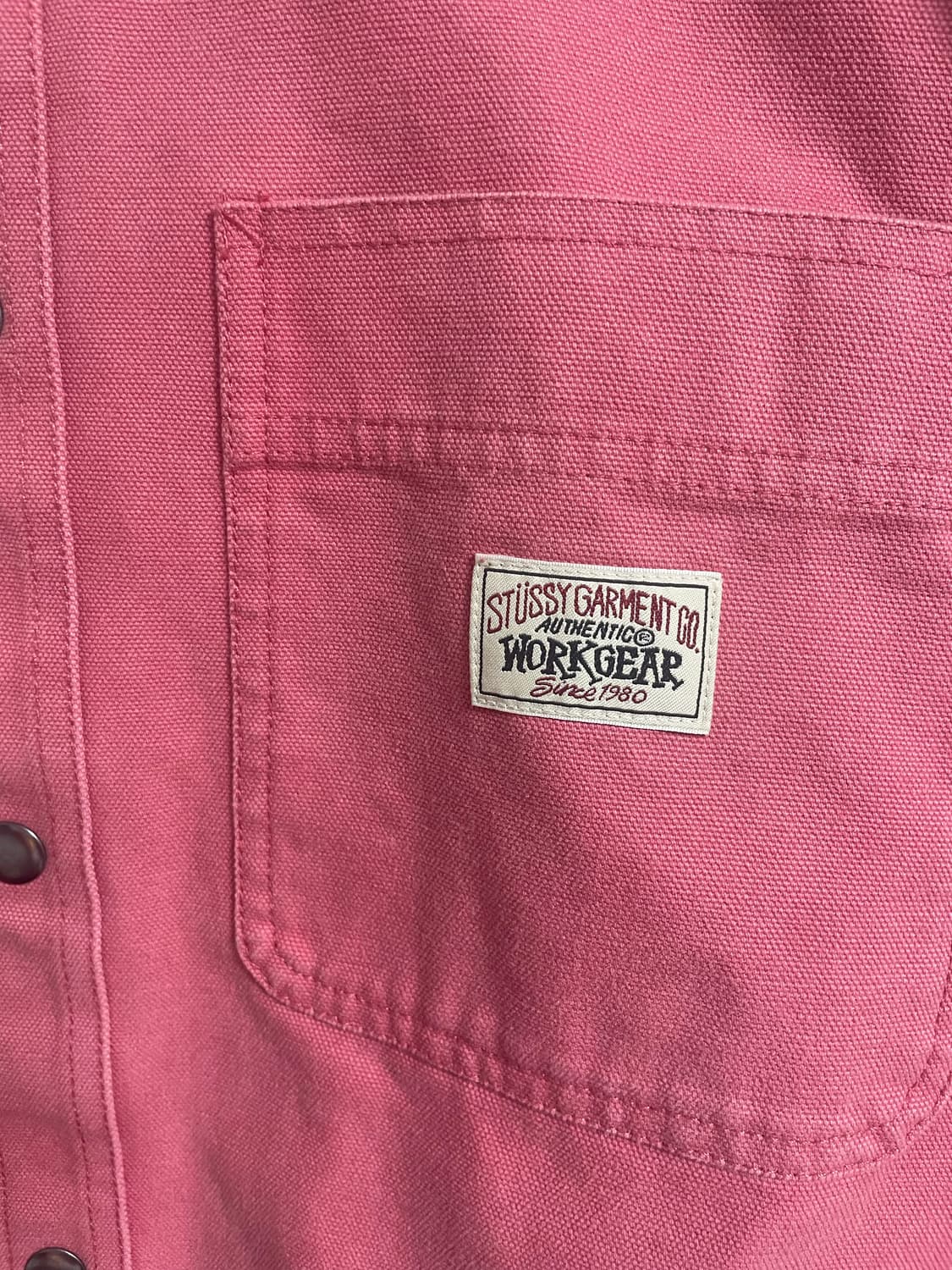 스투시 헤비 워시드 캔버스 셔츠 베리 상품이미지1