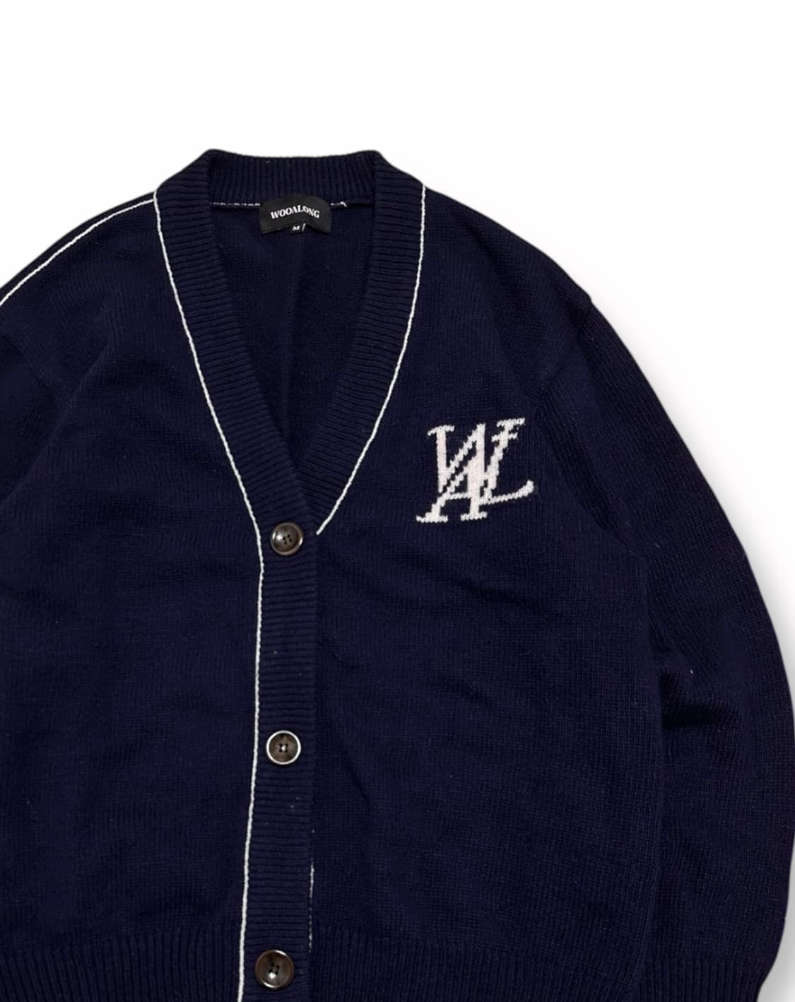 우알롱 네이비 니트 가디건 상품이미지2