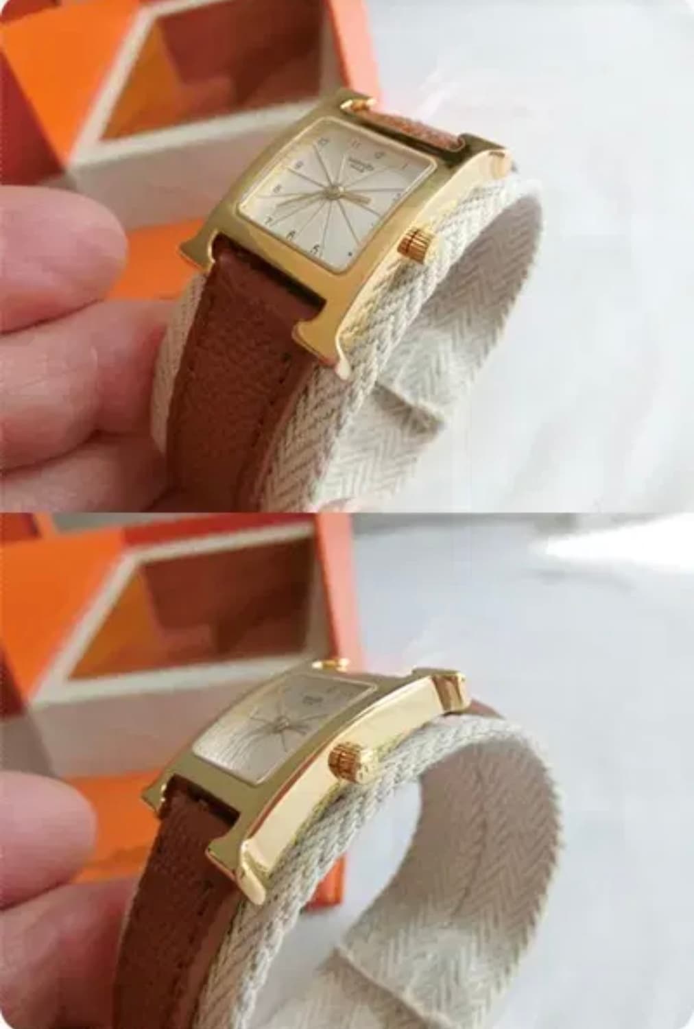 에르메스 H아워 1.201 금장 여성용 쿼츠 PM 스몰 사이즈 상품이미지4