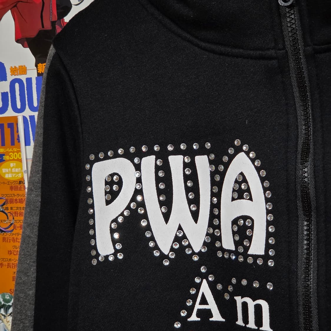 JPN 펑크 키치 큐빅 기모 반하이넥 후드 집업 상품이미지3