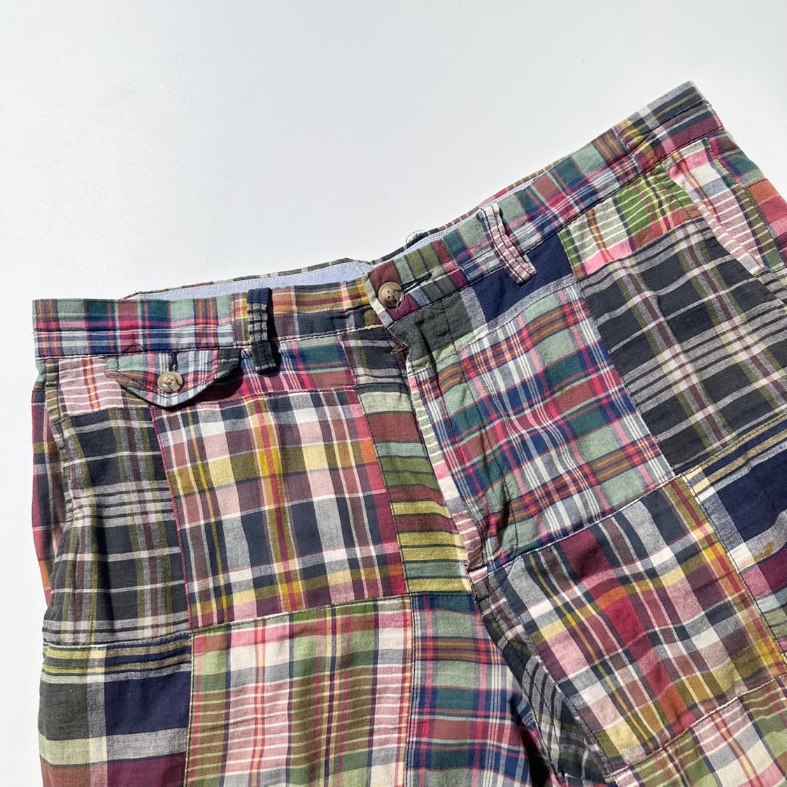 폴로 랄프로렌 마드라스 체크 패치워크 하프팬츠 반바지 상품이미지3