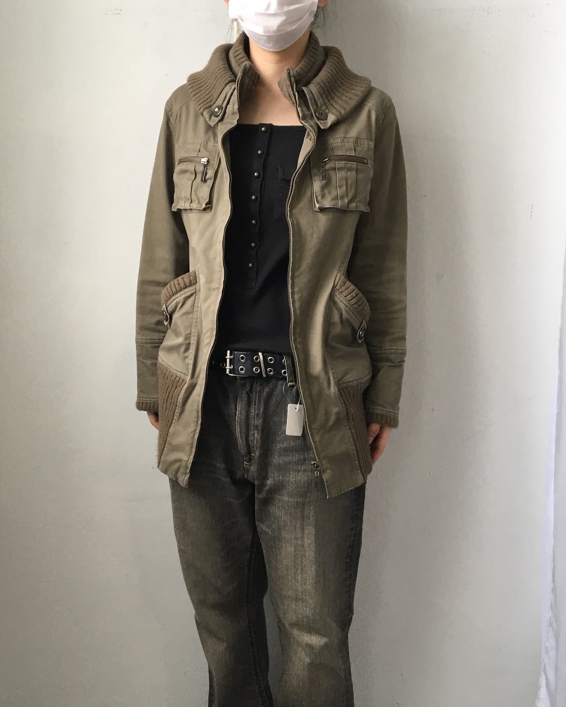 Ribbed point high neck jacket 상품이미지8