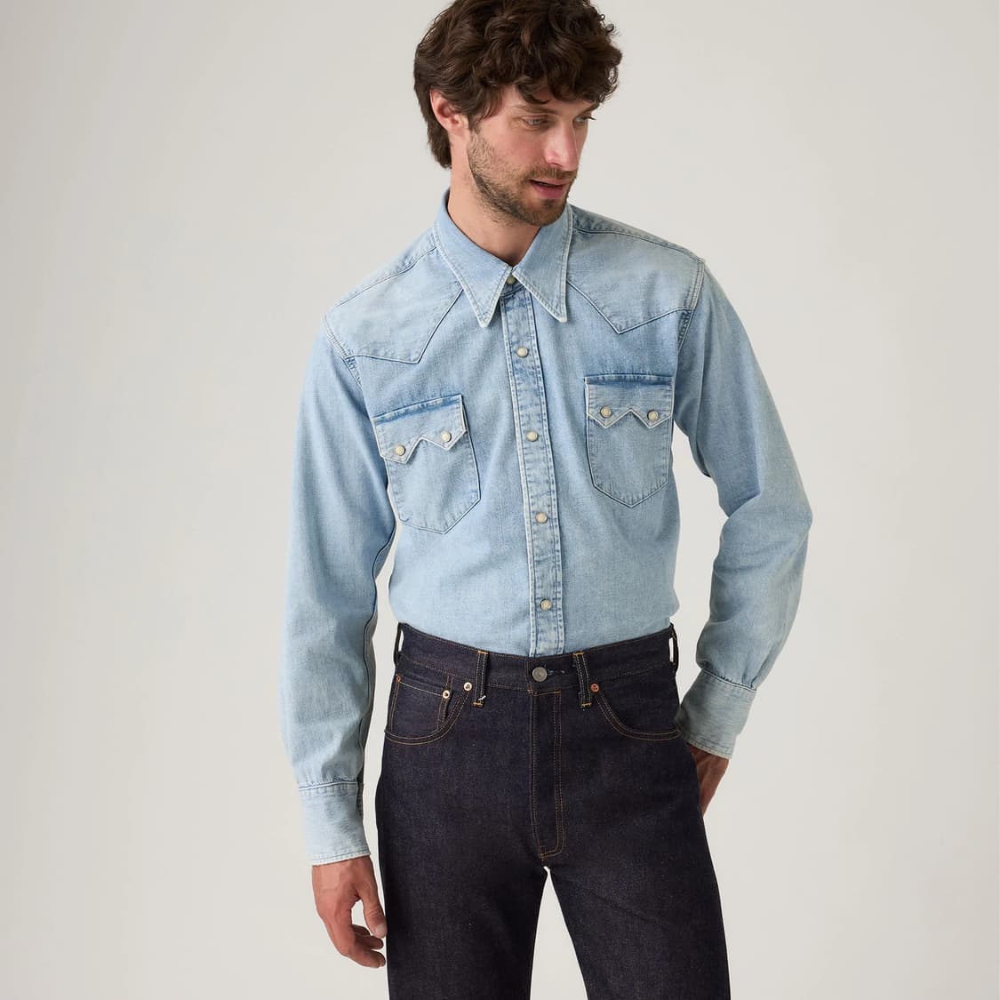 리바이스 LVC 1955 쇼트혼 소우투스 셔츠 001L7-0003 L 상품이미지4