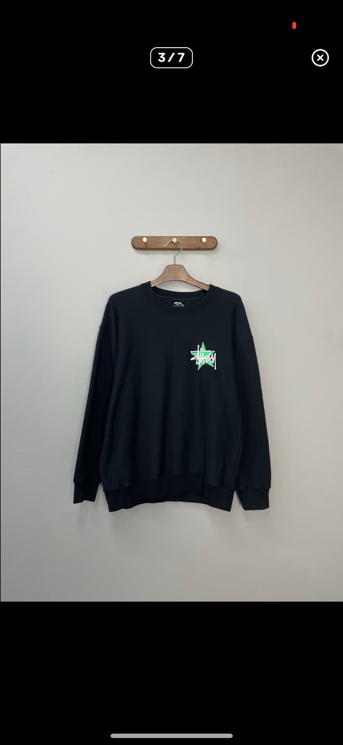 스투시 스타 크루 피그먼트 다이드 블랙 맨투맨 A2813 상품이미지3