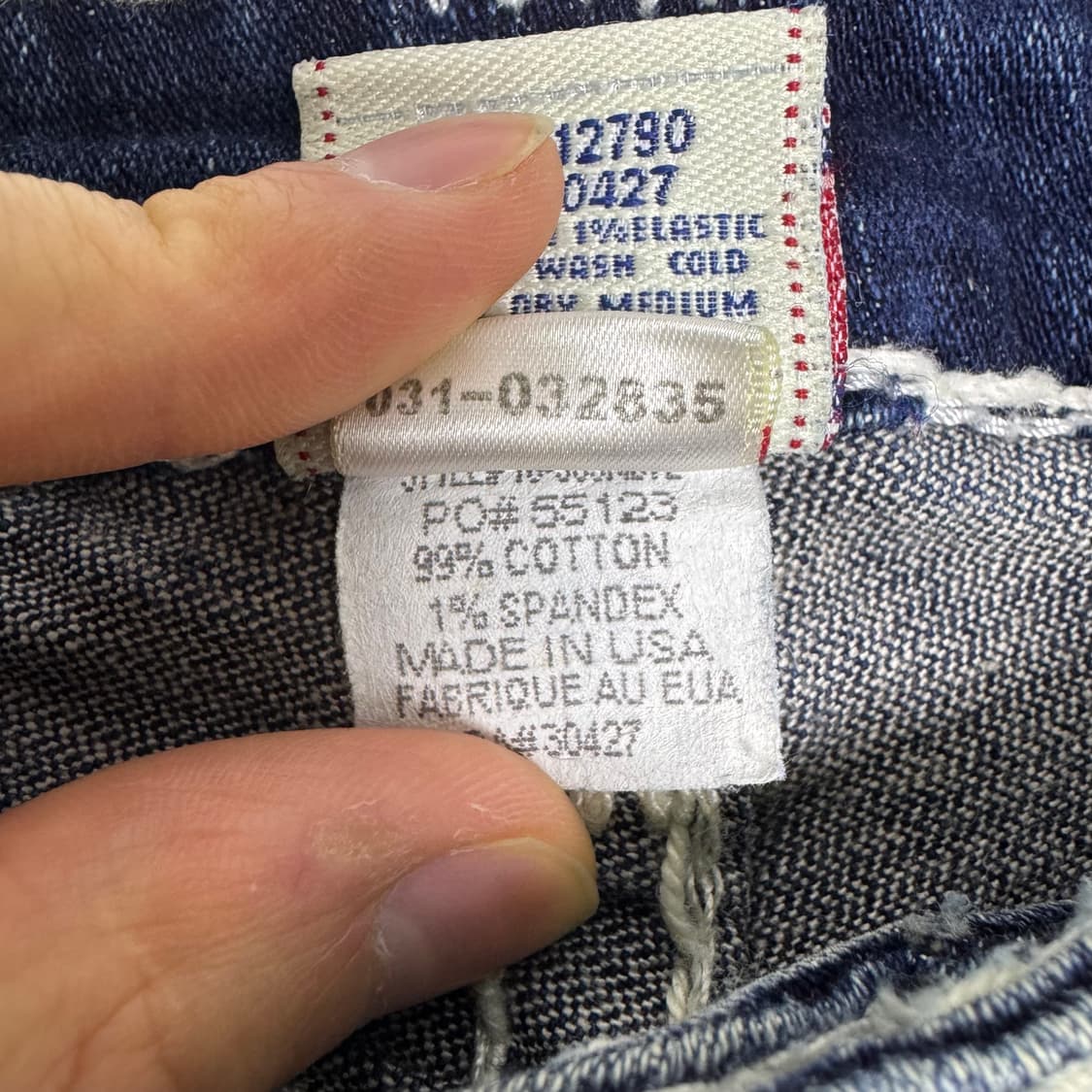 트루릴리전 Y2K 흰색스티치 빌리슈퍼티 로우라이 즈 데님팬츠 상품이미지4