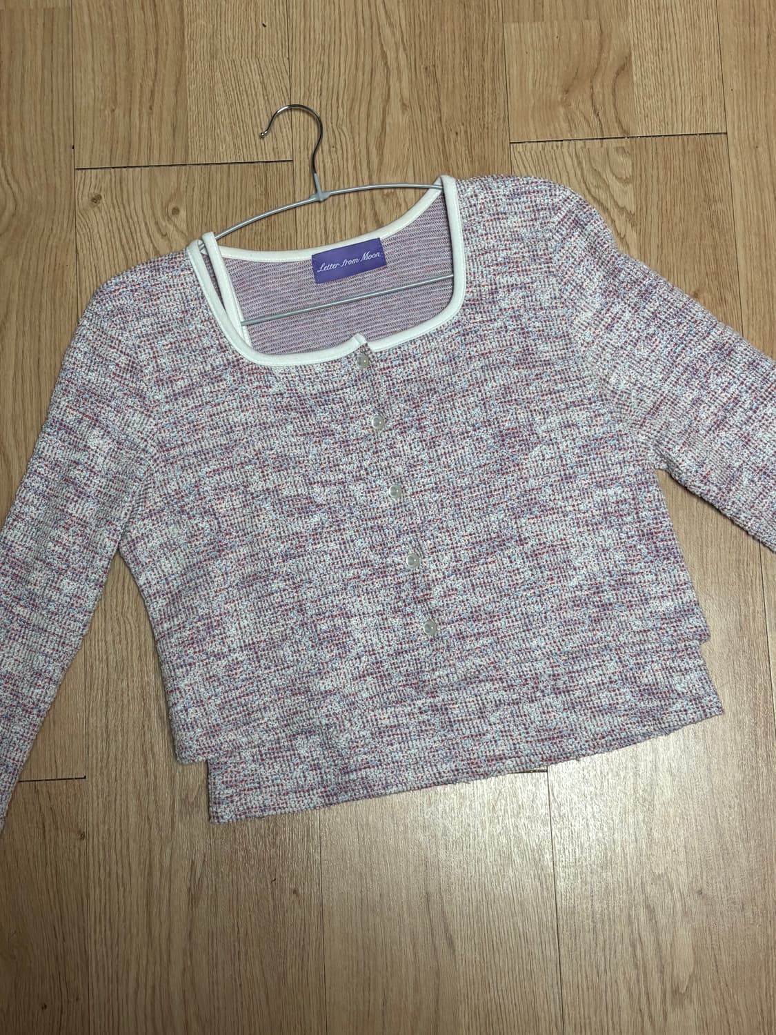 (김현수 착용)레터프롬문 트위드 가디건 + 뷔스티에 세트 상품이미지4