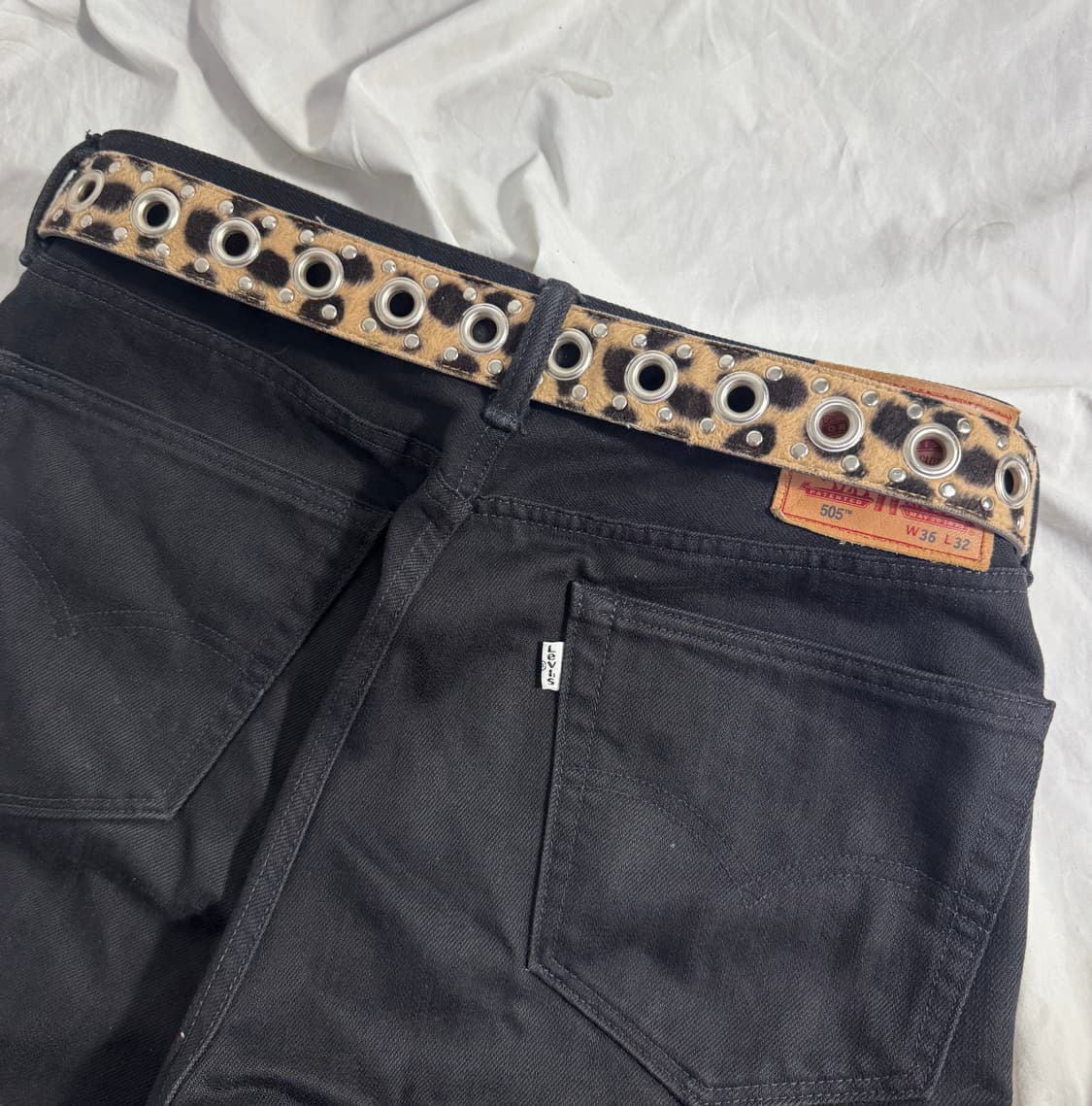 빈티지 레오파드 스터드 레더 벨트 y2k 펑크 상품이미지3