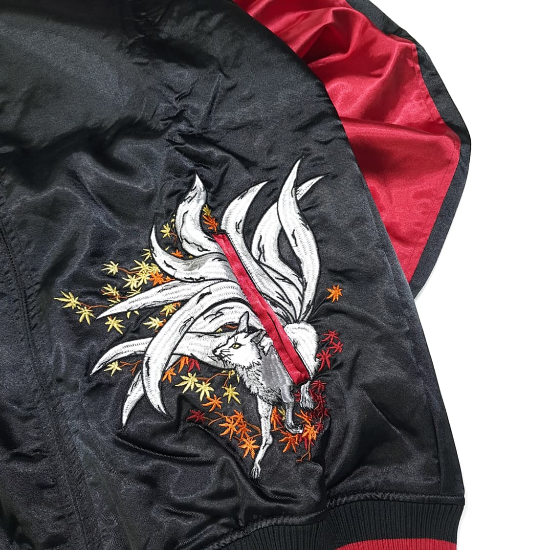 CK028 [새상품] XL 로그 새틴 구미호 스카잔 자켓 점퍼 상품이미지3