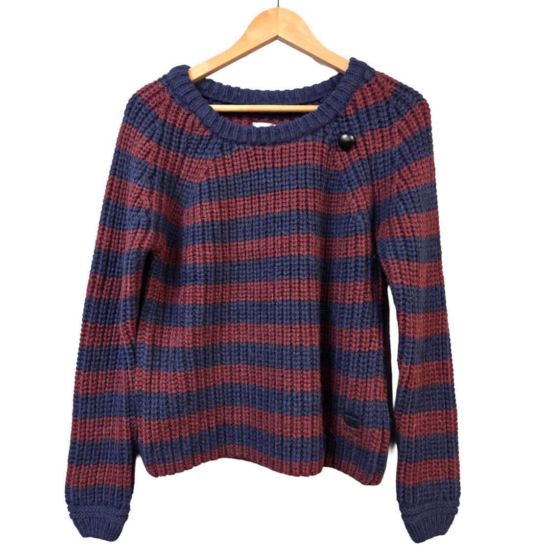 G-STAR줄무늬 니트 스웨터 네이비/와인(S) 상품이미지1