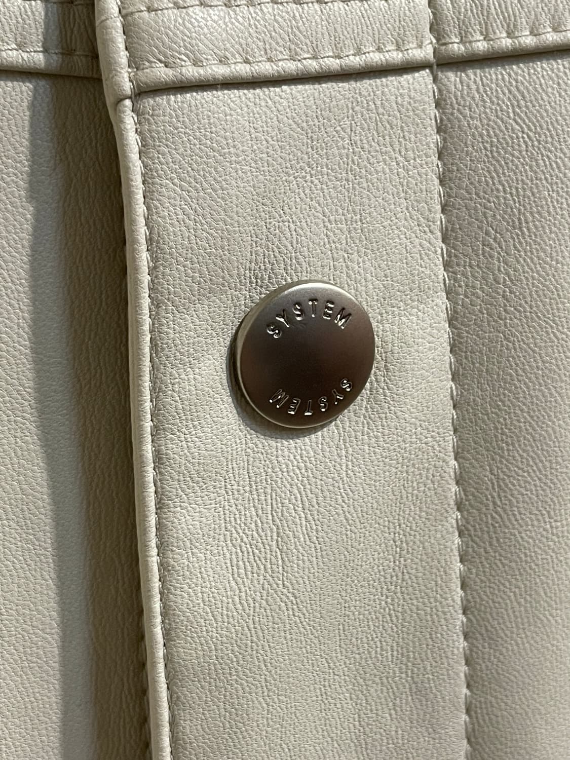 시스템 화이트 레더 자켓 상품이미지5