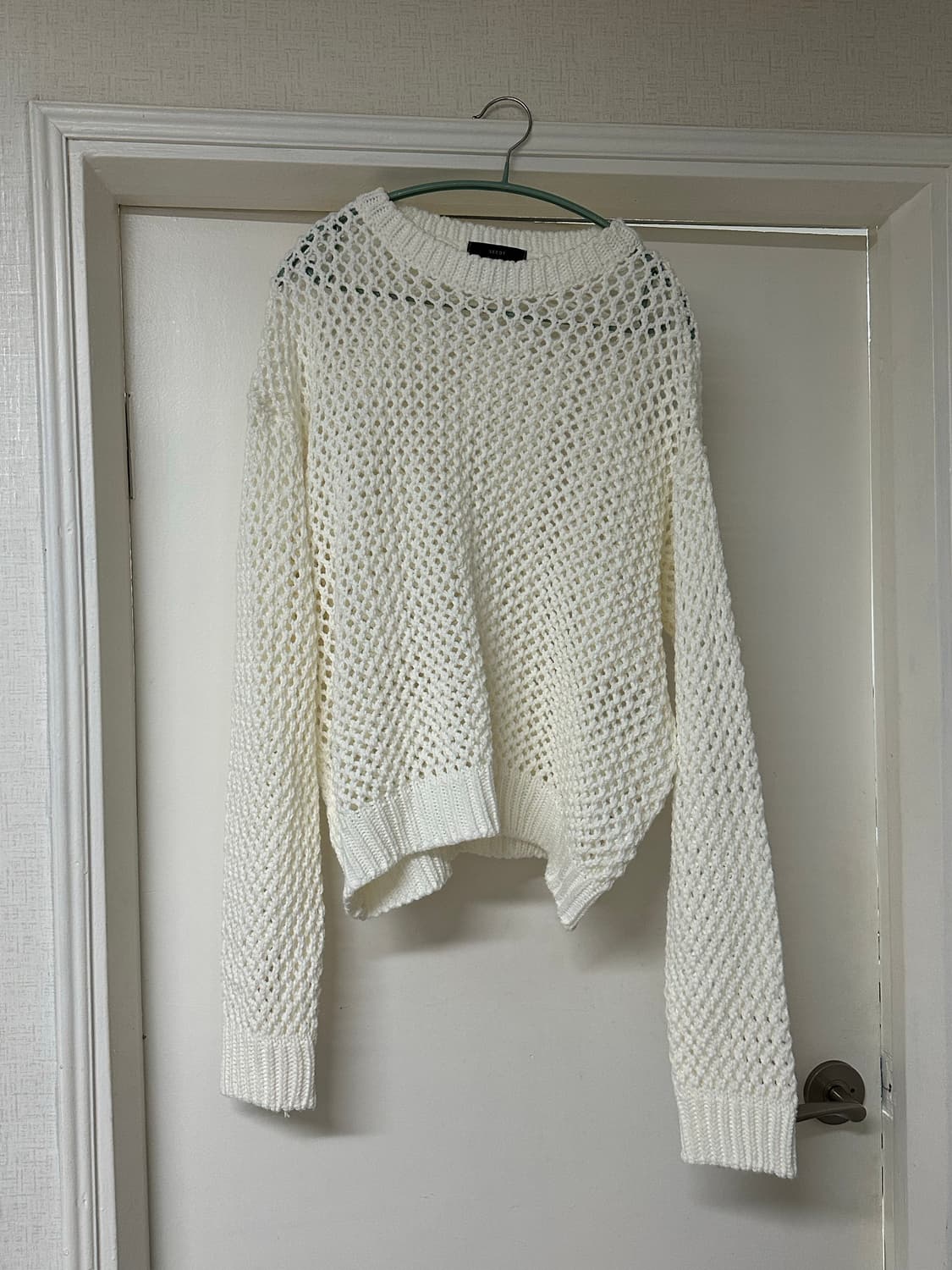 오도어 그물 니트 화이트 상품이미지2