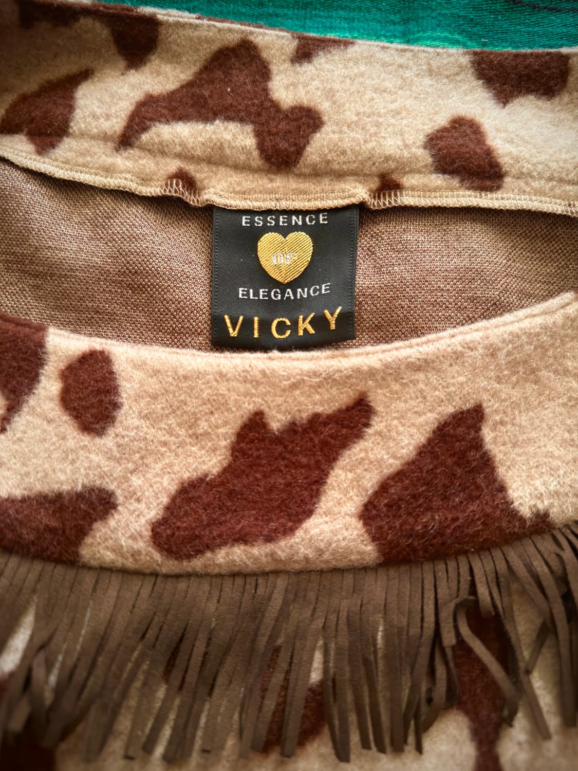 vtg Vicky cow print western fringe 롱슬리브 상품이미지7