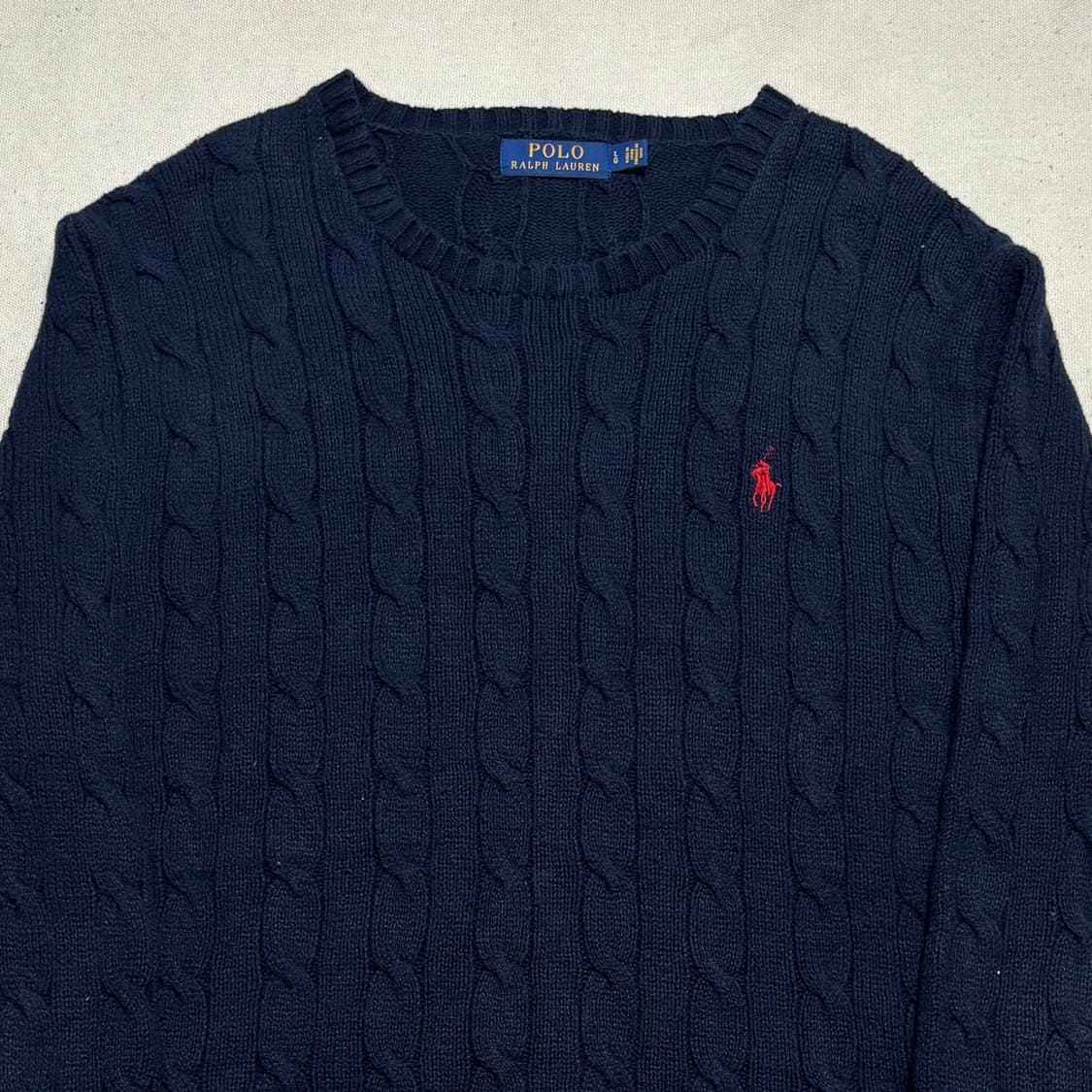 XS 폴로랄프로렌 화이트 포니 코튼 케이블 니트 상품이미지1