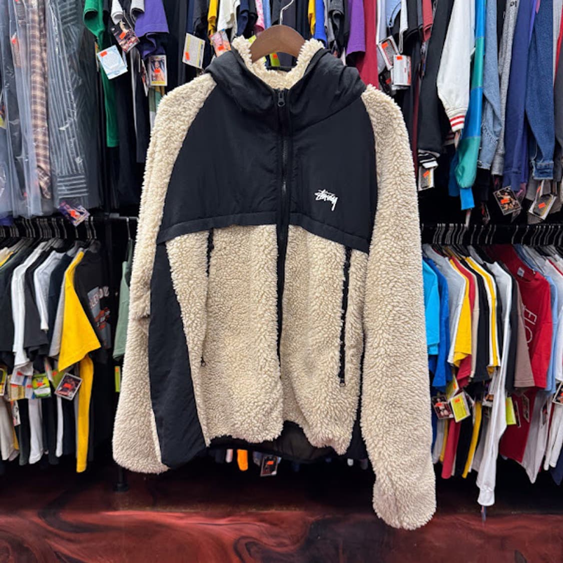 2023 빈티지 Stussy 쉐르파 패널드 후드 자켓 상품이미지2