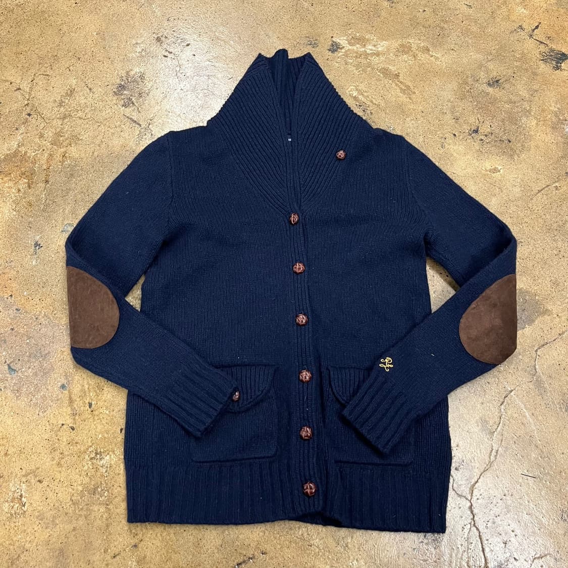 [정품/XL] 폴로 랄프로렌 네이비 엘보우패치 가디건 b8 상품이미지2