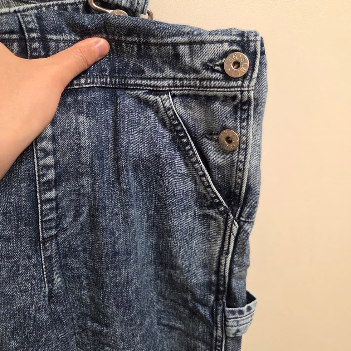 Edwin 카펜터 데님 오버롤 청바지 30-31 상품이미지4