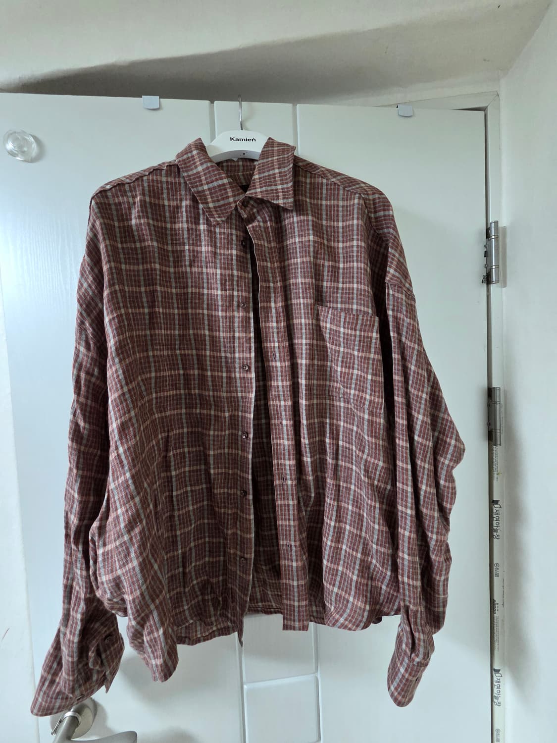 카미엔 린넨 체크셔츠 상품이미지1