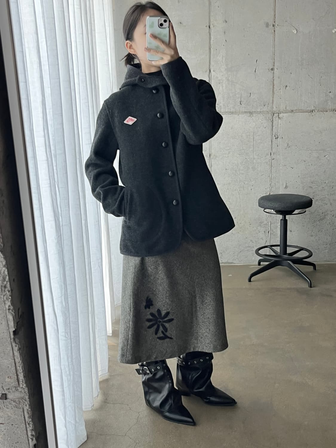 Danton 단톤 울 후디 코트 다크그레이 40 상품이미지3