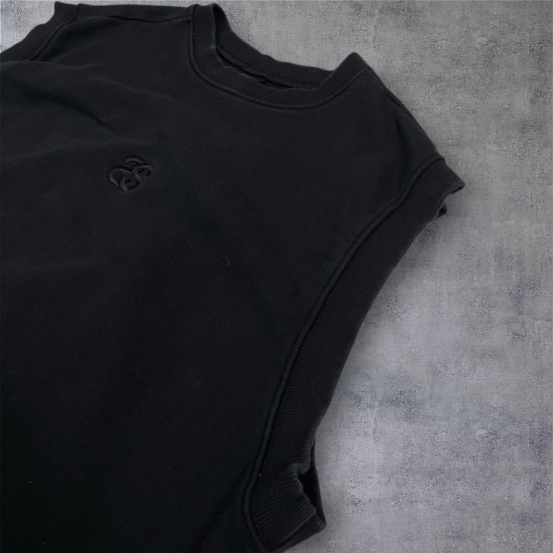 스투시 Stussy 블랙 베이직 로고 컷오프 스웻셔츠 민소매 맨투맨 XL 상품이미지5