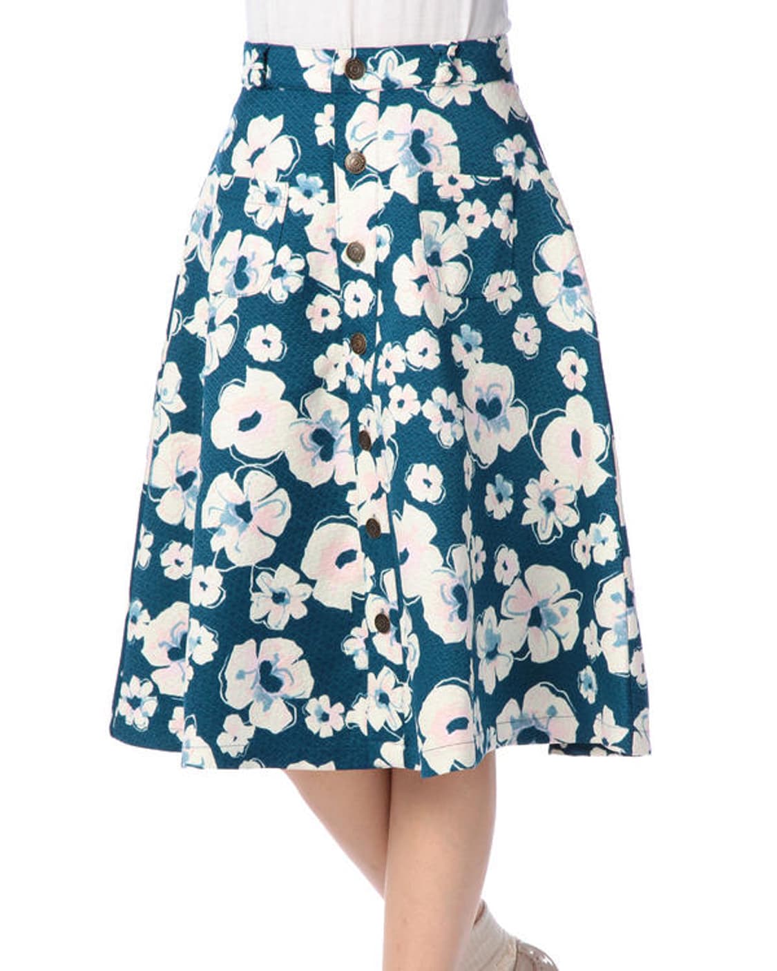 리즈리사 딥그린 미디스커트 상품이미지1