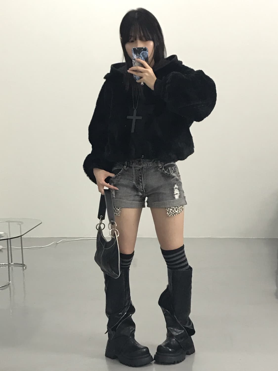 Jpn Poly Black Fur Jackets 상품이미지1