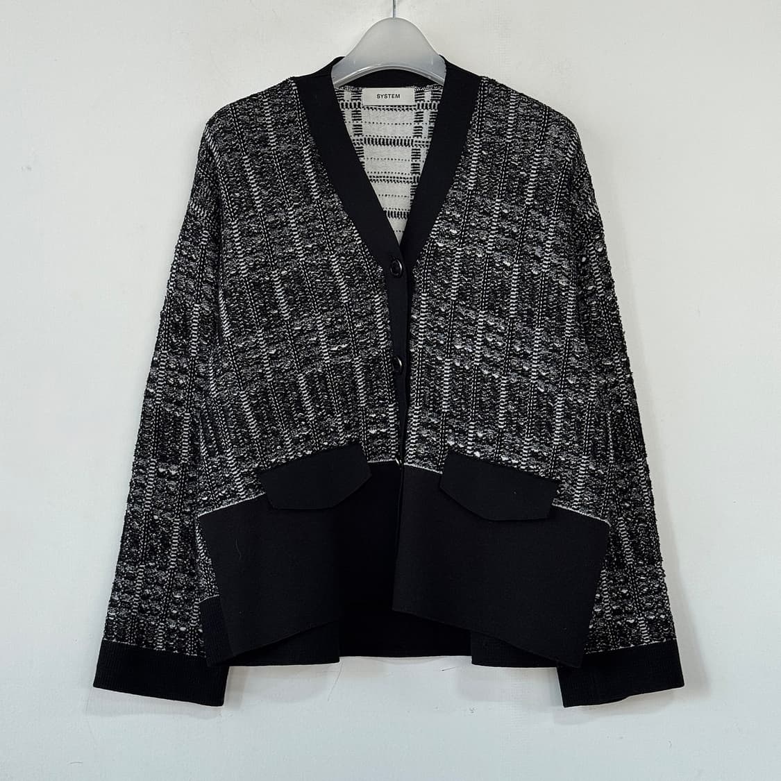 시스템 루즈핏 브이넥 울 니트 가디건 상품이미지1