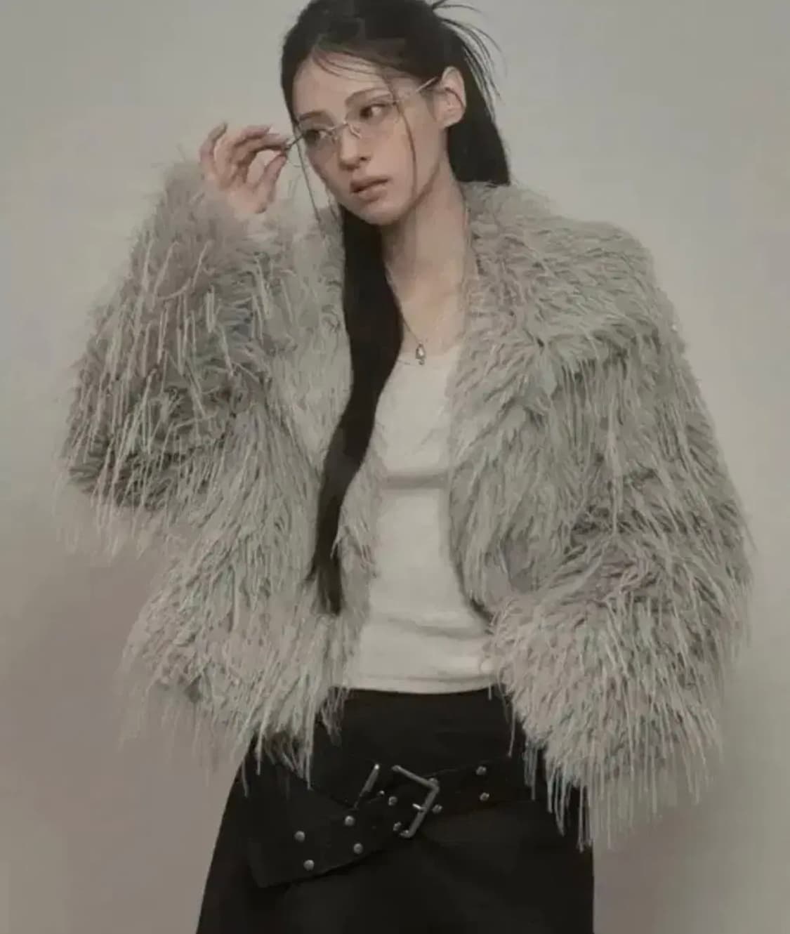 (미개봉새상품) 카키포인트 퍼자켓 그레이 Shaggy Fur Jacket 상품이미지1