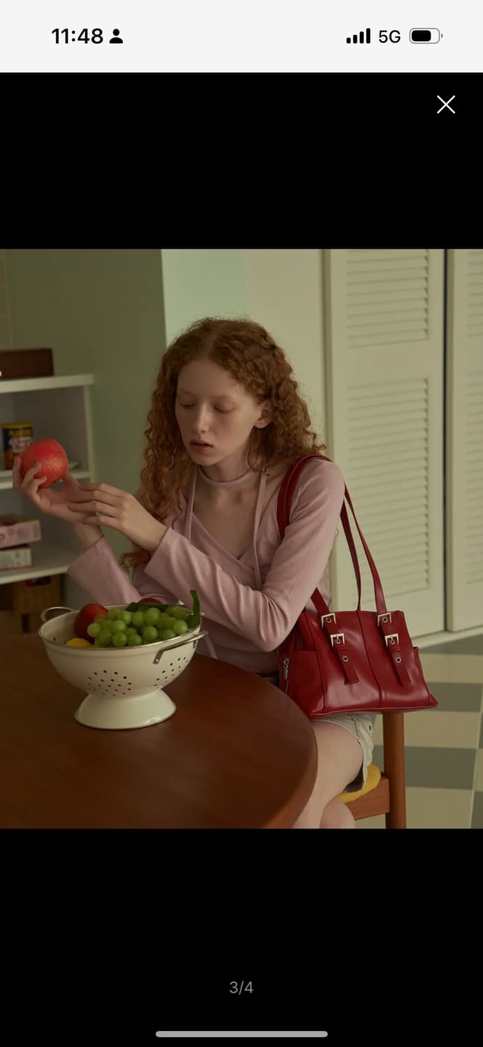 스퀘어라인 마리오 숄더백 크랙 레드 상품이미지10