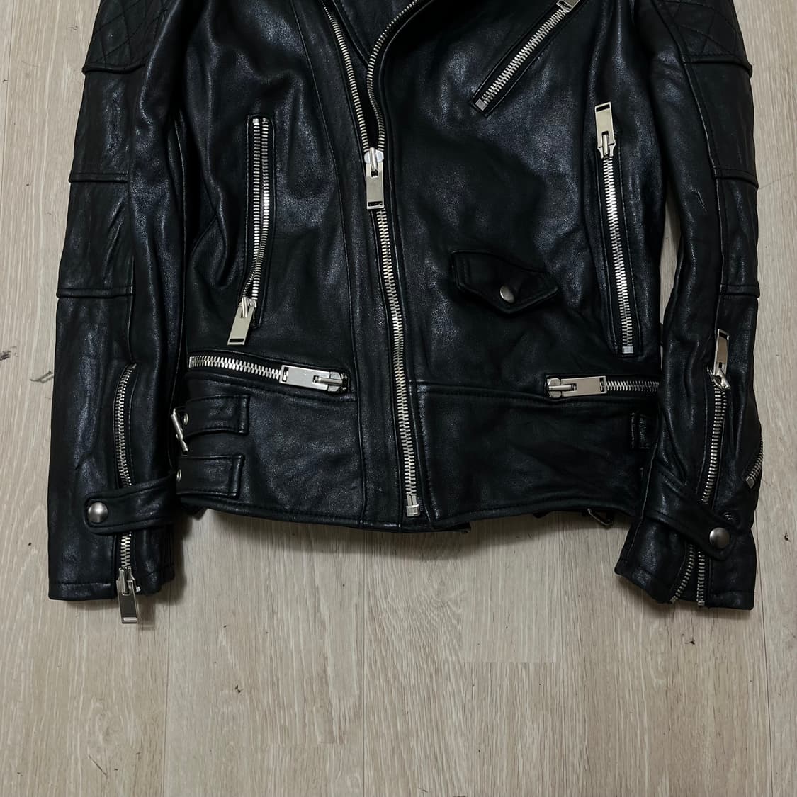 남성 천연 양가죽 더블 라이더 가죽자켓 L(100) 상품이미지10