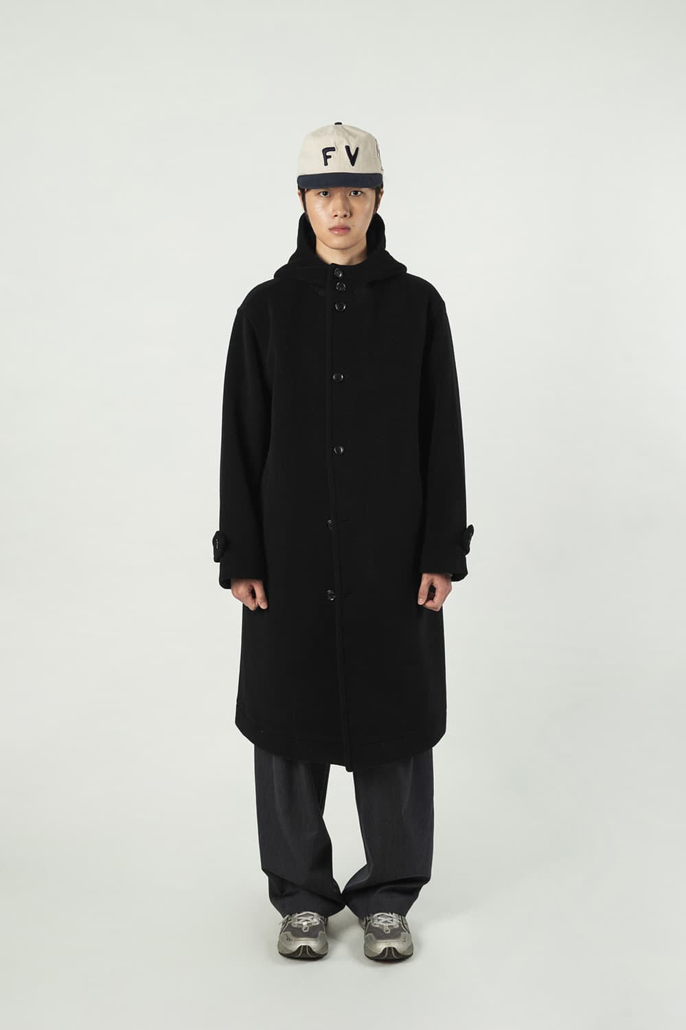 SHIRTER Pile Wool Hooded Coat "Black" 셔터 상품이미지2