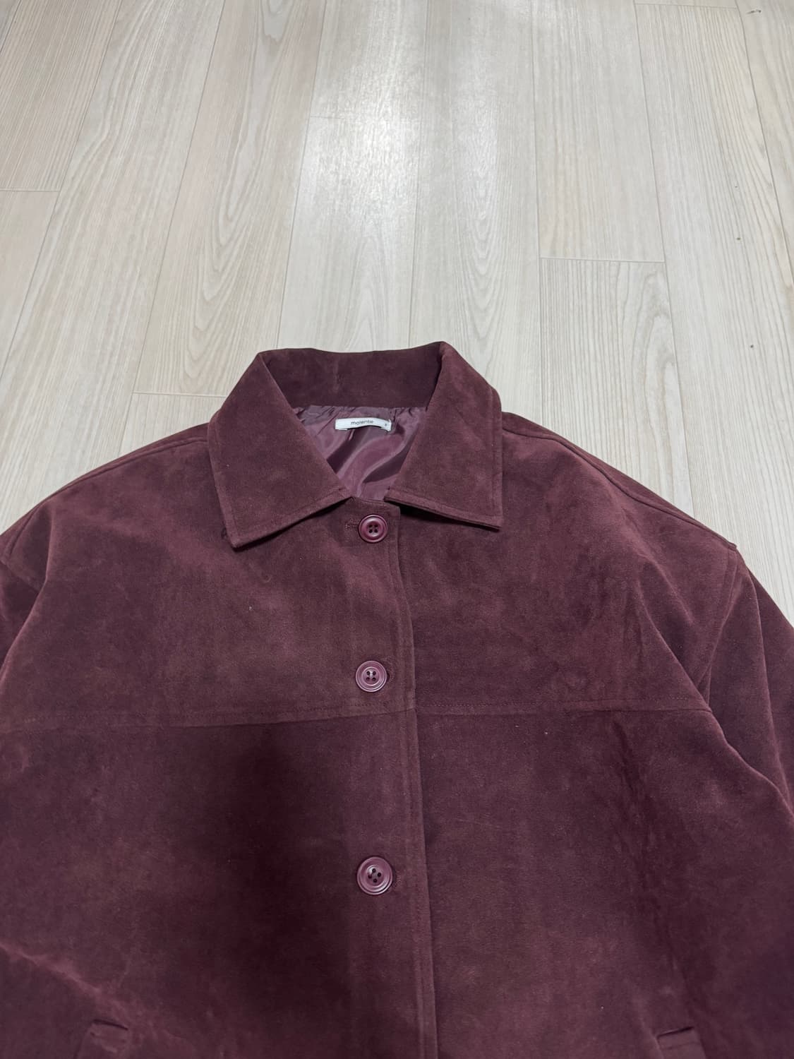 모렌트 [자체제작] 레온 오버핏 스웨이드 하프 코트 상품이미지3