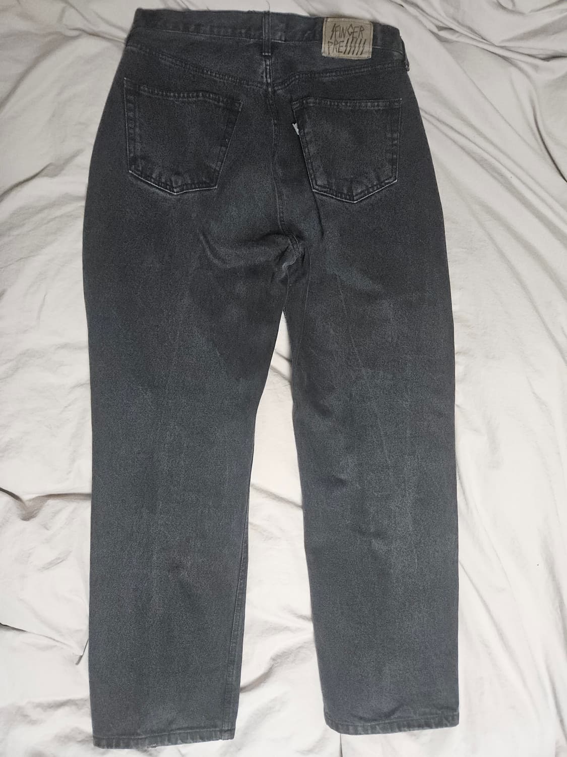 도넛리벤지 오일워싱 블랙진 상품이미지2