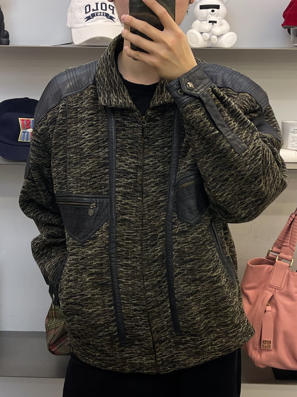 Umo 90s 울 레더 봄버 자켓 상품이미지2