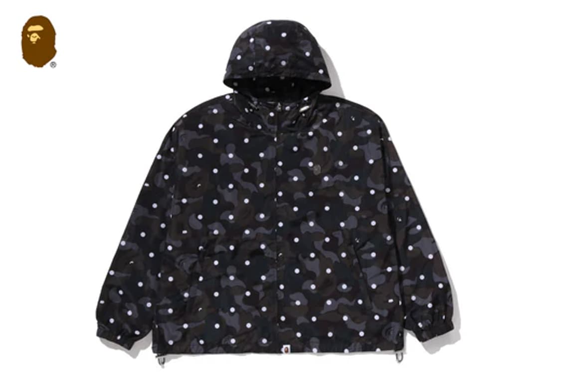 [큰L] 베이프 ABC 블랙 닷 카모 미니사루 엠블럼 자켓 상품이미지1